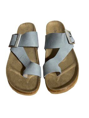 Björndal Laurie Sandals Womens 9 M Blue Slip-On Shoes Cork Footbed
